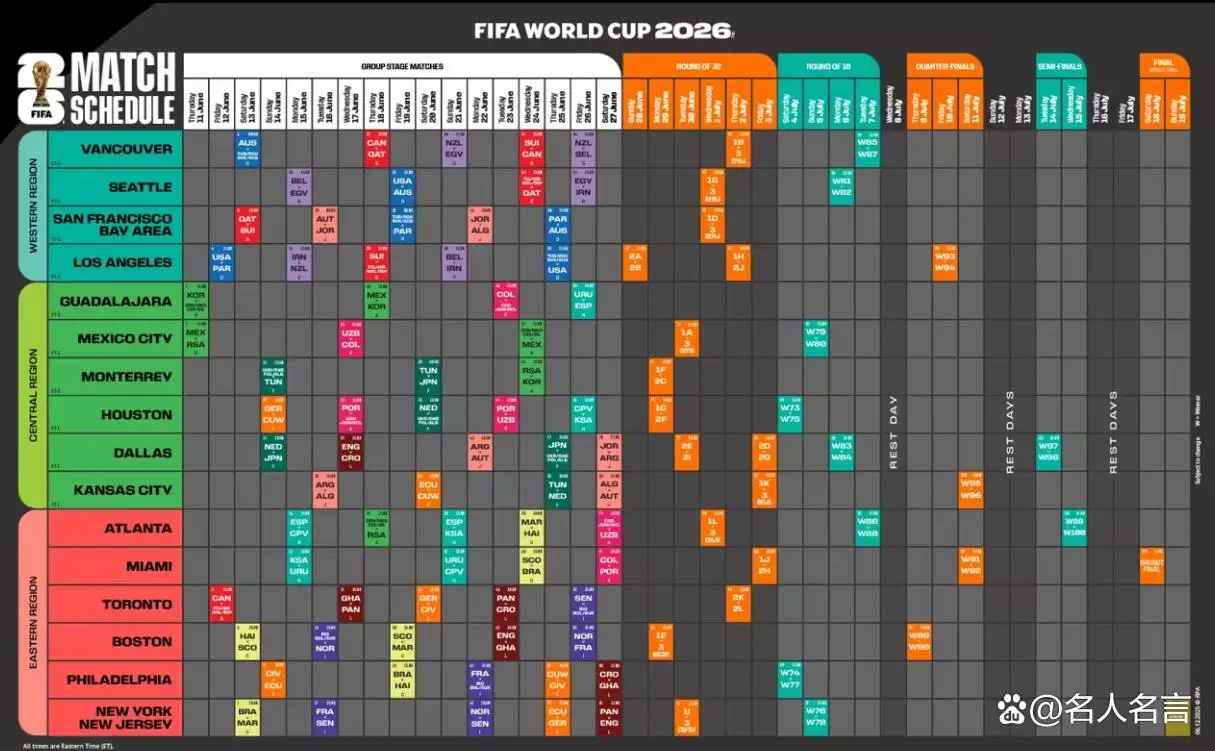 2026世界杯104场赛程公布，48队首次扩军美加墨联办-第6张图片-世界杯直播平台-世界杯2026直播平台-免费观看官方-V3.6.9