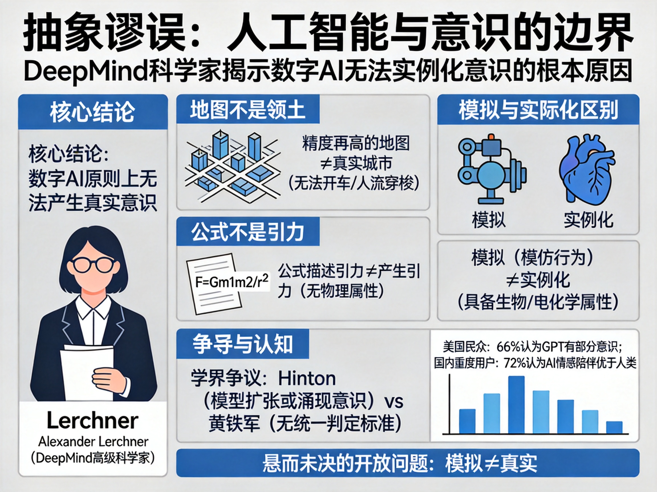 AI只能模拟意识，无法拥有意识：地图再精细也不是领土